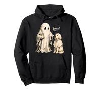 Vintage Halloween Dog Boo-p! Books Golden Retriever Ghost Pullover Hoodie