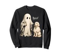 Vintage Halloween Dog Boo-p! Books Golden Retriever Ghost Sweatshirt