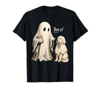Vintage Halloween Dog Boo-p! Books Golden Retriever Ghost T-Shirt