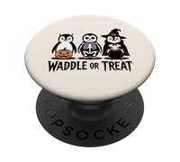 Vintage Halloween Penguin Trick or Waddle Spooky PopSockets Adhesive PopGrip