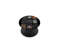 Vintage Halloween Spooky Pumpkin Ghost Bat Decor Vibes PopSockets Adhesive PopGrip