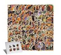 Vintage Halloween Stickers | Waterproof Halloween Retro Stickers,Horror Cartoon Decal for Cups Wall Party Luggage Journal Water Bottles Phones Computers Window School