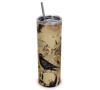 Vintage Halloween Tumbler 20 Oz, Witchy Goth Halloween Gifts for Women, Gothic Halloween Goth Tumbler Coffee Mug Cup Water Bottle for Cold or Hot Drinks, Witch Goth Stuff Accessories