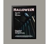 Vintage Halloween V2 70's cult Horror Movie poster Wall Art print Home Decor A5, A4, A3, A2, A1 Framed/Unframed (A4 Framed - Black Frame)