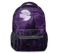 Vintage Halloween Witch Print Backpack Gothic Fantasy Rucksack for School, Casual Travel Daypack (color4)
