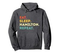 Vintage Hamilton Retro Eat Sleep Hamilton Repeat Pullover Hoodie