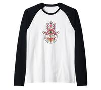 Vintage Hamsa Hand Eye of God Protection Symbol Raglan Baseball Tee