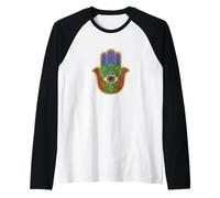 Vintage Hamsa Hand Eye of God Protection Symbol Raglan Baseball Tee