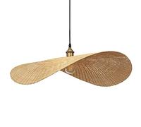 Vintage Hand- Decoration Ceiling Pendant Light Rattan E27 Hanging Light Fixture with Adjustable Cord Beige Bamboo Ceiling Light Southeast Asia Living Room Bedroom Inn Lamp
