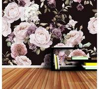 Vintage Hand Drawn Beautiful Pink Rose 3D Wallpaper Easy Install Feature Office Living Room Sofa Bedroom TV Background Wall Decoration-200cm×140cm