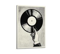 Vintage Hand Holding Vinyl Record Wall Art, Nostalgic Decor For Home And Music Room Artistic Wall Mural Modern Hanging Decor Poster12x18inch(30x45cm)