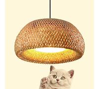 Vintage Hand- Natural Bamboo Silk Pendant Lighting Handmade Product Rattan Shades Lamp Industrial Vintage Japanese-Style Hanging Lamp for Kitchen Islandliving Room Lighting