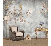 Vintage Hand Painted Art Tree Branch Plum Blossom Bird 3D Wallpaper Easy Install Feature Office Living Room Sofa Bedroom TV Background Wall Decoration-150cm×105cm