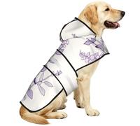Vintage Hand-Painted Plants Waterproof Dog Raincoat And Rain Jacket For Small Medium Large Dogs With Reflective Stripes And Adjustable Belly Strap