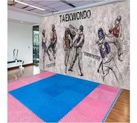 Vintage Hand Painted Taekwondo Boxing Scenery Wushu Hall 3D Wallpaper Premium Textured Silk Study Dining Living Room Bedroom Sofa TV Wall Easy Install-350cm×256cm