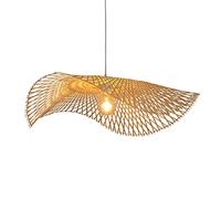 Vintage Hand-Woven Pendant Light Retro Japanese Style E27 Chandelier Bamboo Lampshade Hanging Light Ceiling Lighting Fixture Handmade Nordic Wicker Lamp for Teahouse Bar Dining Room Club