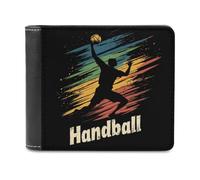 Vintage Handball Funny Wallet for Men RFID Blocking Bifold Wallet Soft Billfold with Card Slots Custom Gifts