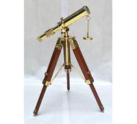 Vintage Handcrafted Brass Telescope - Floor Standing Astro Telescope for Home Décor & Navigation - Nautical Look