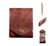 Vintage Handmade Leather Wallet, Multifunctional Compact Wallet, Small Thin Built-in Pen Slot Compact Wallets for Men & Women, Leathers Business Slim Cash Credit Card Holder Storage Wallets