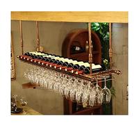 Vintage Hanging Bottle Rack, Decorative Ceiling Shelf, Upside Down Coat Hanger for Dining Room Bar, Fits Most Wine Glasses - Perfect for Home Decor (Color: A)