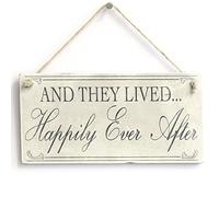 Vintage "Happily Ever After" Plaque - Romantic Wedding Venue Home Sign