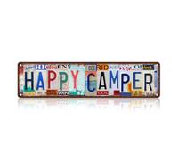 Vintage Happy Camper Metal Tin Signs Street Signs Home Wall Decor 16 x 4 Inches