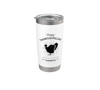 Vintage Happy Thanksgiving Day Turkey Logo Stainless Steel Insulated Tumbler