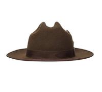 Vintage Hat for Men Women with Woven Belt Wool Outback Hat Cosplay Costume Hat Blues Caps Stage Show Props Hat, Brown, S/L