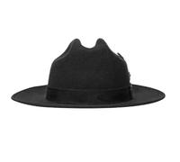 Vintage Hat for Men Women with Woven Belt Wool Outback Hat Cosplay Costume Hat Blues Caps Stage Show Props Hat, Black, S/L