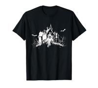 Vintage Haunted Halloween Ghost House Boo Boy Men T-Shirt