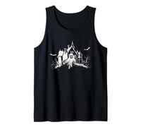 Vintage Haunted Halloween Ghost House Boo Boy Men Tank Top
