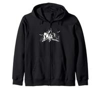 Vintage Haunted Halloween Ghost House Boo Boy Men Zip Hoodie