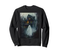 Vintage Haunted House Halloween Midnight Spooky Ghost Horror Sweatshirt