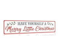 Vintage Have Yourself a Merry Little Christmas Street Sign Rustic Aluminium Metal Tin Sign 4x16 Inch Home Poster Bar Pub Decor
