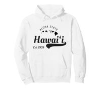 Vintage Hawaii Est. 1959 Aloha State - Hawaiian Islands Map Pullover Hoodie