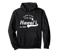 Vintage Hawaii Est. 1959 Aloha State - Hawaiian Islands Map Pullover Hoodie