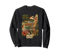 Vintage Hawaii Flash Art Design Hawaiian Summer Icons Sweatshirt