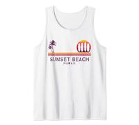 Vintage Hawaii Sunset Beach Tropical Palm trees - Surf Tank Top