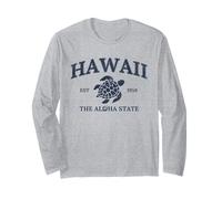 Vintage Hawaii The Aloha State Turtle Hawaiian Beach Surfing Long Sleeve T-Shirt