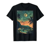 Vintage Hawaii Travel Kauai Beach Nature Scenery Value Graphic T-Shirt, Men, Black, S