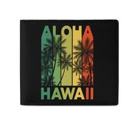 Vintage Hawaiian Islands Bifold Wallet Front Pocket with Money and Credit Card Holder for Men Women