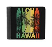 Vintage Hawaiian Islands Printed Bifold Wallet with Hidden Compartments Pocket Money and Credit Card Holder for Men Women