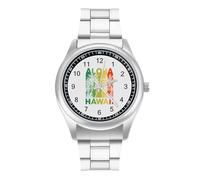 Vintage Hawaiian Islands Quartz Watch Alloy Watch Dress Decorative for Business Men Women with Design Pattern Print