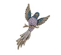 Vintage Hawks Brooch with Sparkling Multicolic Crystals Retro Cartoon Design Durable Alloy Materials for Coat Jackets Holiday Gift Vintage Hawks Crystal Brooch, one size, As described