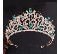 Vintage Heart Crystal Bridal Tiaras Crowns Pageant Rhinestone Diadem Veil Tiara Wedding Hair Accessories Gold EN8