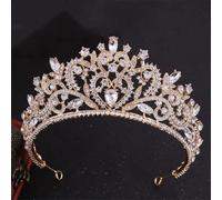Vintage Heart Crystal Bridal Tiaras Crowns Pageant Rhinestone Diadem Veil Tiara Wedding Hair Accessories Gold White