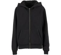 Vintage Heavy Full Zip Hoodie Build Your Brand Black XS