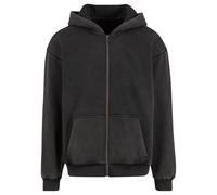 Vintage Heavy Full Zip Hoodie Build Your Brand Dark Grey XXXL