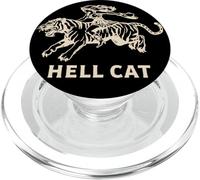 Vintage Hell Cat Art Retro Tiger Graphic Aesthetic PopSockets PopGrip for MagSafe