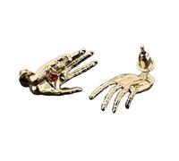 Vintage Hell Hand Earrings With Diamonds Embellished Retro Intricate Devil Hand And Eye Ear Studs Accessory Handcrafted Jewelry For Fashion Enthusiasts